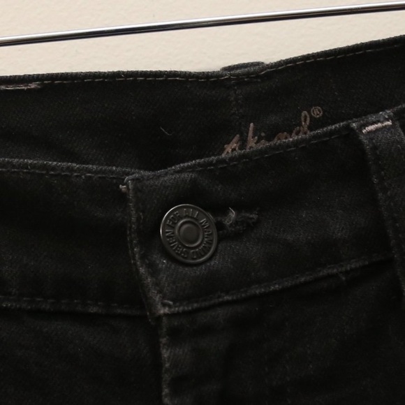 7 FOR ALL MANKIND Black Wash Denim Skinny Fit Low Rise Jeans Size 29 - Picture 2 of 7